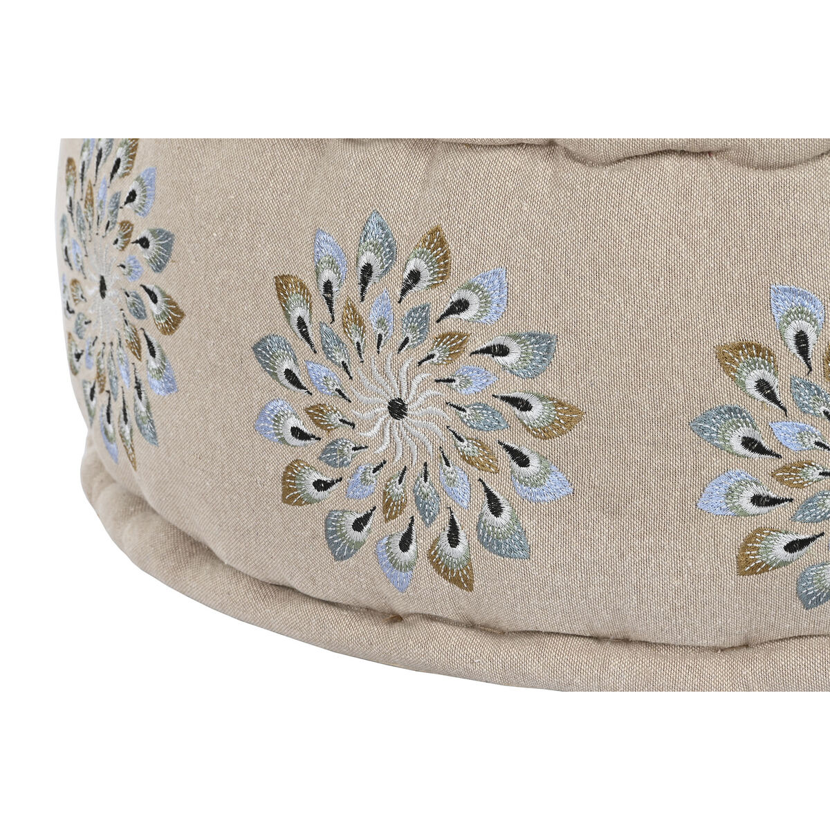 Puff DKD Home Decor Albastru Bej